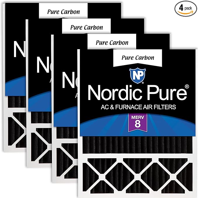 Nordic Pure 20x25x5 (Actual Size: 19 3/4 x 24 3/4 x 4 3/8) Lennox X6673 X6675 Replacement Odor Reduction Merv 8 Filter 4 PK