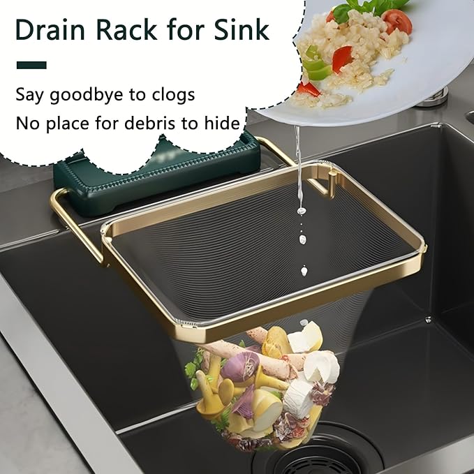 Kitchen Food Waste Filter Basket with 50Pcs Mesh Bag Collapsible Residue Filter Screen Holder Square Bracket Corner Hanging Drain Rack Sink Strainer Green 1pcs