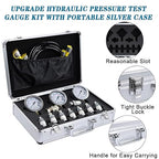SINOCMP Hydraulic Pressure Test Kit with 3 Gauges 25/40/60 Mpa, 9 Couplings, 3 Test Hoses, Hydraulic Gauge Tester Set for Excavator Construction Machinery