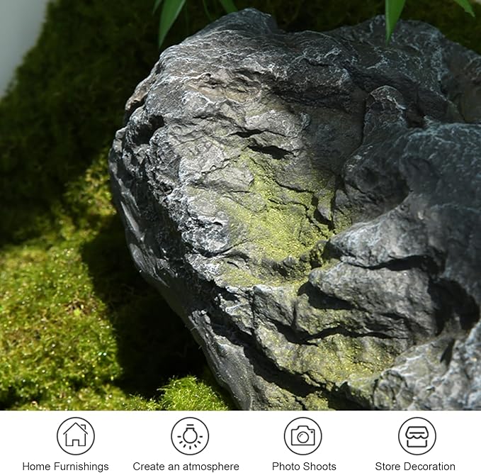 Outdoor Fake Rock Cover Realistic Lightweight Fiberglass Artificial Landscape Boulder Enclosure Protection Dome for Well Pump Septic Tank Electrical Boxes R (P)