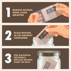 Boveda 58% Two-Way Humidity Control Pack For Storing 1 lb – Size 67 – Single – Moisture Absorber for Storage Containers – Humidifier Pack – Individually Wrapped Hydration Packet – Less Sticky