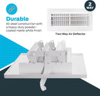 EZ-FLO 10 x 4 Inch (Duct Opening) Air Vent Cover for Wall or Ceiling, Two-Way Ventilation Register, Solid Steel HVAC Register Cover, White, 61609
