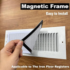 White Floor Register Vent Screen Cover 4"x12" Magnetic, Perfect for Wall/Ceiling/Floor Air Vent Filters (4-Packs)