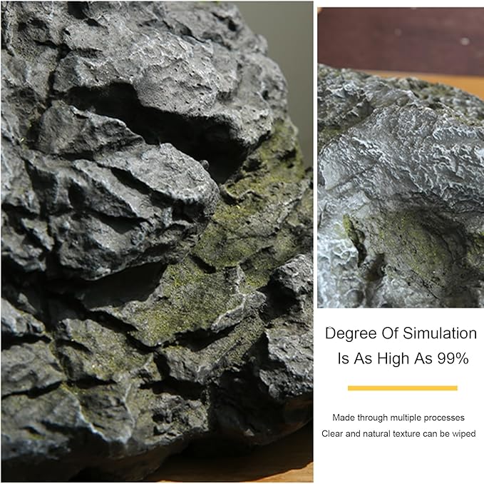 Outdoor Fake Rock Cover Realistic Lightweight Fiberglass Artificial Landscape Boulder Enclosure Protection Dome for Well Pump Septic Tank Electrical Boxes R (J)