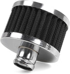 MUGE RACING 23mm Car Air Filter Universal Cold Air Intake Filter High Flow Vent Valve Cover Breather Filter (Black- 2 Pcs)