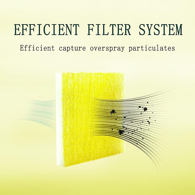AUC Paint Booth Exhaust Filters,24" x 24" (200 pieces),22 Gram Fiberglass Paint Arrestors Pad,Captures Overspray Paint Particles in Paint booth