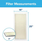 Filtrete 14x25x1 AC Furnace Air Filter, MERV 5, MPR 300, Capture Unwanted Particles, 3-Month Pleated 1-Inch Electrostatic Air Cleaning Filter, 6-Pack (Actual Size 13.81x24.81x0.81 in)