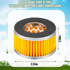 8 Pcs Air Compressor Replacement Filter Elements 2.6 x 1.6 Inch Piston Type Air Compressor Intake Paper Filter Elements