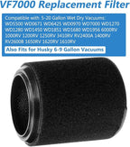 2 Pack Replacement VF7000 Filter for Ridgid Shop Vac Filter 5-20 Gallon Wet/Dry Vacuums, Foam Wet Rigid Shop Vac Filters for Wet Applications Only, Also Compatible with Husky 6-9 Gallon Vacuums