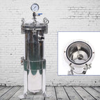 1" NPT Fluid Filter, 304 Stainless Steel - 2 Bag Filter Housing, 150PSL High Pressure Filtration System, 10t/h High Pressure Filter Available for Whole House
