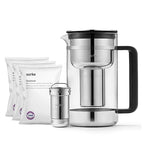 Aarke Purifier Large 1.66L Glass Pitcher Bundle w/Steel Filter, BPA-Free, 3 Enriched + 1 Pure Granules - Filters & Adds Minerals
