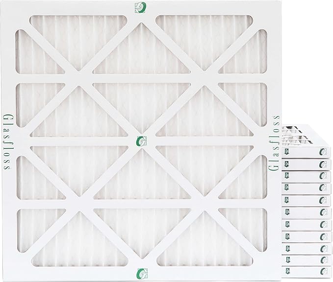 Glasfloss ZL 18x20x1 MERV 13 (FPR 10) Air Filters for AC and Furnace. Case of 12. Actual Size: 17-1/2 x 19-1/2 x 7/8