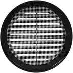 Vent Systems 4" Inch (Opening Dimensions) - Pack of 2 - Black Soffit Vent Cover - Plastic Round Air Vent Grille - Built-in Mesh Screen - HVAC Register Louver for Bathroom, Home, Kitchen