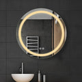LTSRLL Frameless Illuminated LED Bathroom Wall Mirror with Touch, Demister Pad and Dimmable Lights & 3 Colors for Makeup Shaving and Bath Vanity IP44(Translucent,50cm/19.7in)