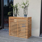 Wood Air Conditioner Fence Screen - Hide Outdoor Unit Stylishly with Tall Weatherproof Shutters Central Air Conditioner Covers (Pear Color L105Xw45Xh95Cm)