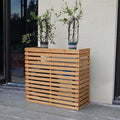 Wood Air Conditioner Fence Screen - Hide Outdoor Unit Stylishly with Tall Weatherproof Shutters Central Air Conditioner Covers (Pear Color L120Xw60Xh105Cm)