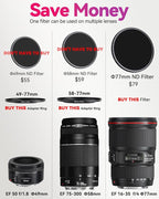 46-67mm Metal Step-Up Ring Adapter Compatible with Mirrorless Cameras DSLR Lens, UV CPL ND Filter Thread Converter, Black