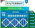 Filterbuy 10x10x2 Air Filter MERV 13 Optimal Smoke & Allergy Defense (6-Pack), Electrostatic Pleated HVAC AC Furnace Filters Replacement, Made in USA (Actual Size: 9.50 x 9.50 x 1.75)