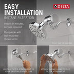 Delta Faucet Clarifi Premium Shower Filter Attachment with Filter, Hard Water Shower Filter, Shower Head Filter, Chrome 5SF100