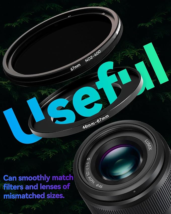 40.5-58mm Metal Step-Up Ring Adapter Compatible with Mirrorless Cameras DSLR Lens, UV CPL ND Filter Thread Converter, Black