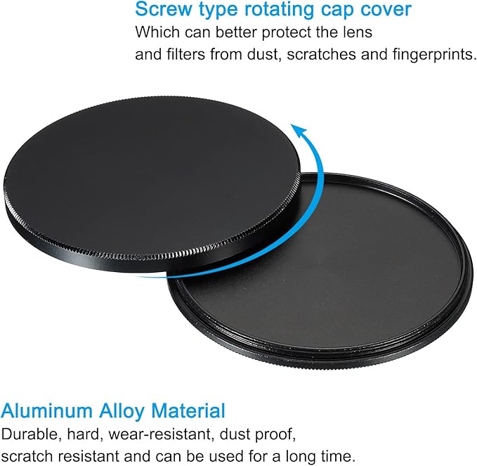 PATIKIL 67mm Lens Cap, Camera Lens Cap Cover Universal Front Metal Lens Filter Stacks Cap Protective Case for 67mm Camera Circular Polarizing Fader ND Filter, Black