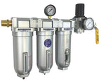 3/4" NPT Industrial (4-Stage) Moisture Removing Particulate Filter and Oil Removing Coalescing Filter and Desiccant Air Dryer and Air Pressure Regulator