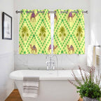2 Panel Kitchen Cafe Curtains, Desert Sand Camels Sunlight Filtering Nature Air Through, Window Decor Tier Curtains for Living Room 104W x 52L inch Palm Trees Tropical Plants Polka Dot Yellow