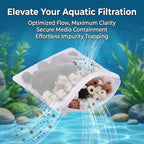 10PCS Aquarium Filter Media Bags with Drawstring Zipper, Reusable Fine Mesh Bags for Activated Carbon, Bio Balls, Ceramic Rings, Substrate, Fish Tank Filter Accessories