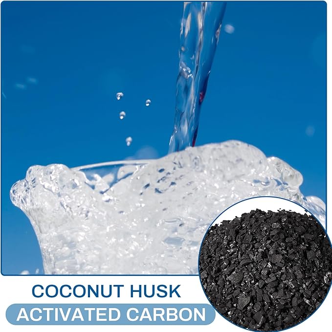 Timgle Bulk Water Air Filter Activated Charcoal Coconut Hull Granular Activated Carbon 10-18 Mesh Water Distiller Charcoal Filters Media for Filtration(20 Lbs)