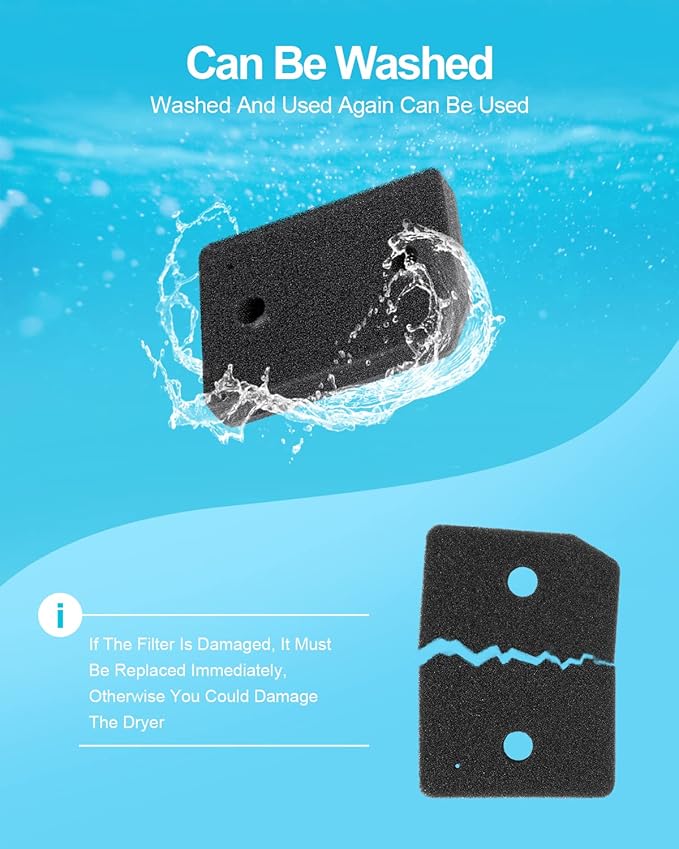 9164761 Foam Filter Replacement for All Miele T1 Heat Pump Tumble Dryers TMB540WP TKS850WP TKG840WP TKS650WP TKB150WP TKG450WP TCJ680WP TCE520WP Parts (2)