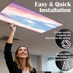 Fluorescent Light Covers - Classroom Covers for Ceiling Lights, 1 PCS 4 x 2 Feet Magnetic Light Filters, Classroom, Office Decor (Sunset glow)