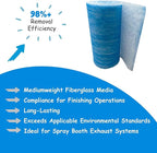 Paint Booth Exhaust Fiberglass Filter Roll, Blue/White Paint Arrestor for Spray Booth (36" x 100ft)