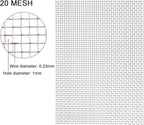 Stainless Steel Woven Wire Mesh Metal Woven Mesh, 20 Mesh Stainless Steel Air Vent Mesh Cabinets Wire Mesh Insect Screen for Vent, Filter, Window, Garden