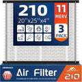 3 Pack 210 Replacement Air Filter, MERV 11,Actual Size: 20.47"x25.6"x3.94", Nominal Size: 20''x25''x4'', HVAC Furnace Filter, Compatible with AprilAire Models 1210, 1620, 2210, 2216, 3210, 4200