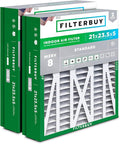 Filterbuy 21x23.5x5 Air Filter MERV 8 Essential Dust & Allergy Defense (2-Pack), Pleated HVAC AC Furnace Filters for Trane Perfect Fit & American Standard (Actual Size: 20.00 x 23.09 x 4.97)