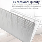 30"W x 20"H [Duct Opening Size] Steel Return Air Filter Grille - Removable Face/Door for 1 inch Filters -HVAC Vent Cover Grill - White [Outer Dimensions: 32 5/8"W X 22 5/8"H]