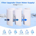 Waterdrop 5 Micron 10" x 2.5" Whole House Water Filter Replacement Cartridge, Sediment Water Filter Replacement for Any 10 inch RO Unit, Aqua-Pure® AP110, Culligan® P5, WHKF-GD05, 4 Pack