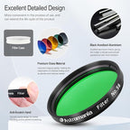 Astromania Telescope Filter 2 Inch - #56 Green, Planetary Filter for Astronomy Telescope & Eyepiece, Telescope Color Filter for Enhancing Contrast in Lunar Planetary Observation