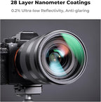 K&F CONCEPT 72mm MC UV Lens Protection Filter with Filter Cap Cleaning Cloth Optical Glass Ultra Slim 28 Multi-Layer Coatings Camera Lens UV Filter (Nano-X Series)