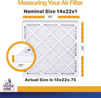 Filter King 14x22x1 Air Filter | 4-PACK | MERV 13 HVAC Pleated A/C Furnace Filters | MADE IN USA | Actual Size: 14 x 22 x .75"