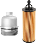 Upgrade Aluminum Engine Oil Filter Housing Cap with Oil Filter Compatible with Jeep Wrangler Chrysler 200 300 Dodge Charger Challenger Ram 1500 ProMaster Replace# 917-190 68191349AA (W/O BYPASS STYLE)