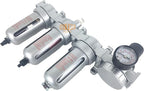 1/2" NPT MID FLOW 4 Stages Filter Coalescing Desiccant Dryer Regulator System For Compressed Air Lines, Poly Bowls, Great For Paint Spray And Plasma Cutter (AUTO DRAIN)