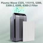 isinlive 115115 HEPA Replacement Filters A for Winix PlasmaWave 5300-2, C535, 6300, 5300, 6300-2, P300, AM90, 9000, 5000, 5000B, C909, 9800 Air Purifier, 4 Pack HEPA Filter, Size 21