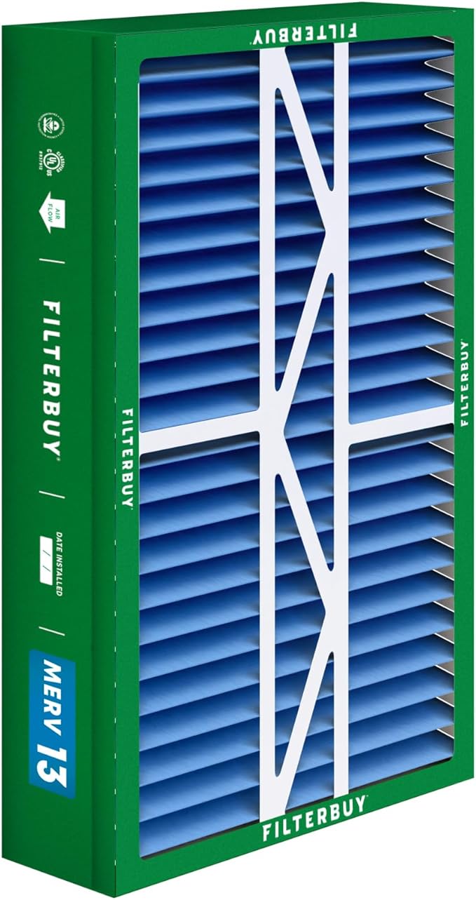 Filterbuy 17.5x27x5 Air Filter MERV 13 Optimal Smoke & Allergy Defense (3-Pack), Pleated HVAC AC Furnace Filters for Trane Perfect Fit & American Standard (Actual Size: 17.13 x 26.13 x 4.97)