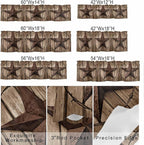 Vintage Texas Star Valances for Windows, Brown Wood Grain Wire Kitchen Valance Light Filtering Rod Pocket Short Curtains for Kitchen Bathroom, 1 Panel, 42"x12"