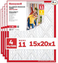 Honeywell 15x20x1 MERV 11 Allergen Reducer 11000 Electrostatic Pleated HVAC AC Furnace Air Filter (4-Pack) | Replacement Filter for Home Use | Made in USA