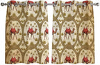 2 Panel Kitchen Cafe Curtains, Brown Desert Camels Sunlight Filtering Nature Air Through, Home Decor Window Covering Tier Curtains for Bedroom Living Room Tropical Date Coconut Trees Cords Leaves