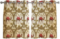 2 Panel Kitchen Cafe Curtains, Brown Desert Camels Sunlight Filtering Nature Air Through, Window Decor Tier Curtains for Living Room 104W x 52L inch Tropical Date Coconut Trees Cords Leaves
