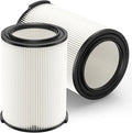 2-pack Standard Wet/dry Vac VF4000 Replacement Filter, Compatible with RIDGID Vacs 5-20 Gallons Vacuum Cleaner