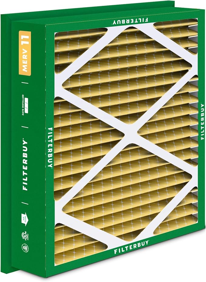 Filterbuy 20x20x5 Air Filter MERV 11 Superior Pet & Allergy Defense (2-Pack), Electrostatic Pleated HVAC AC Furnace Filters for Honeywell Return Grille FC40R1003 (Actual Size: 18.38 x 18.38 x 3.69)
